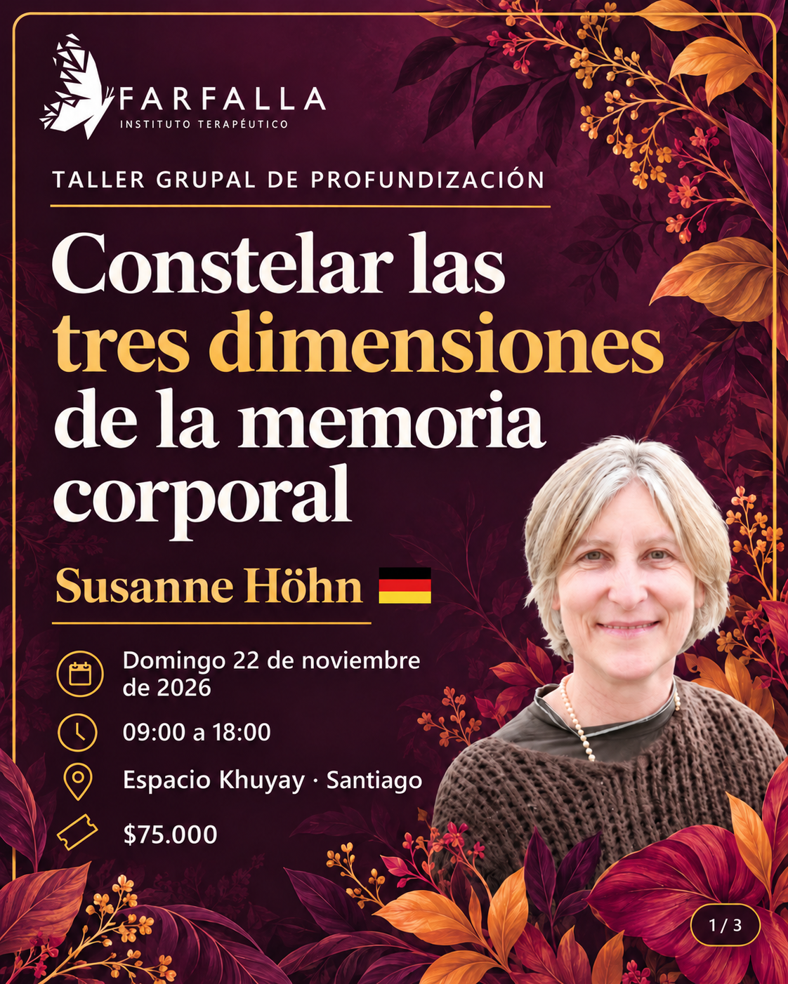 Taller de profundización con Susanne Höhn, 22 de noviembre de 2026, Espacio Khuyay, $75.000